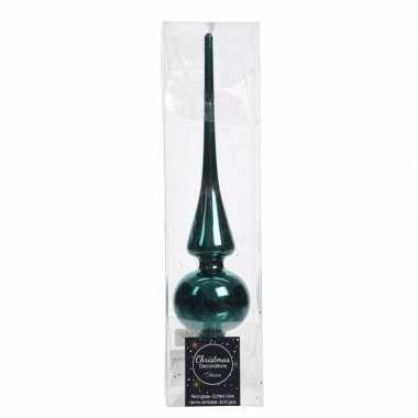 Smaragd groene kerstboom piek glans van glas