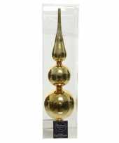 1x grote gouden glazen kerstboom piek 9 x 35 cm glans