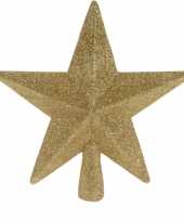 Gouden kerstboom piek met glitters