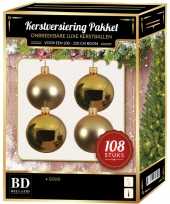 Kerstballen met ster piek set goud voor 210 cm kerstboom