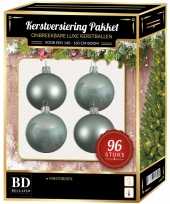 Kerstballen met ster piek set mintgroen voor 180 cm kerstboom