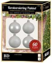 Kerstballen met ster piek set wit voor 150 cm kerstboom