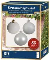 Kerstballen met ster piek set wit voor 180 cm kerstboom 10161747
