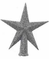 Mini piek zilver met glitters 12 cm